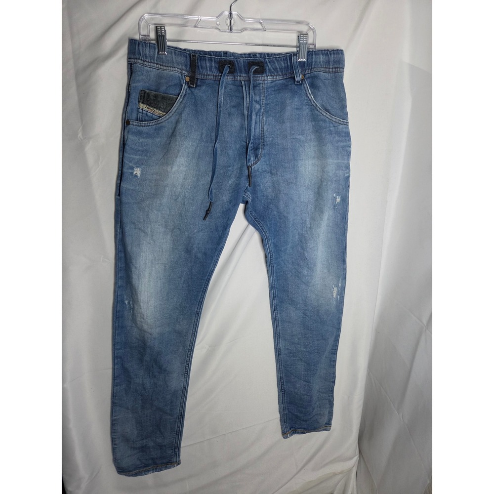 Diesel Jogg Jeans Jeans Mens Blue Light Wash Tapered Mid Rise Slim Leg